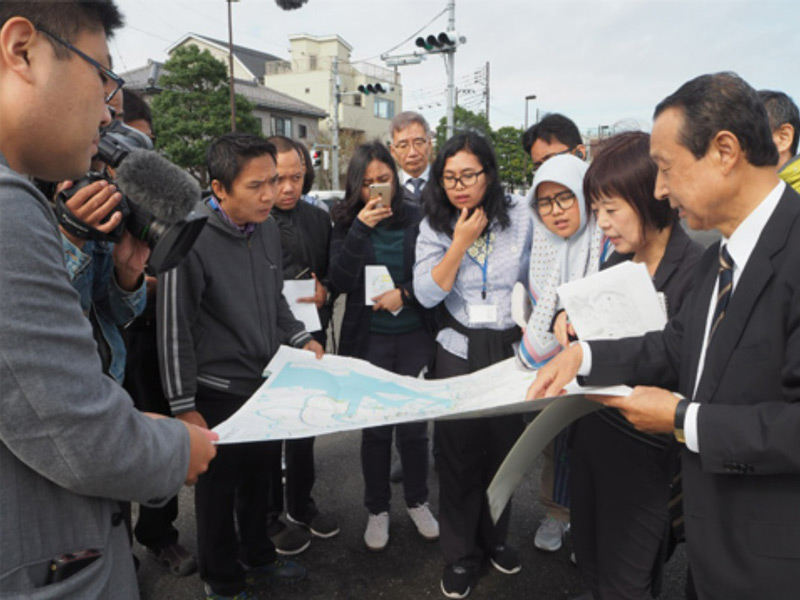 Indonesian participants during a field visit in Tokyo.