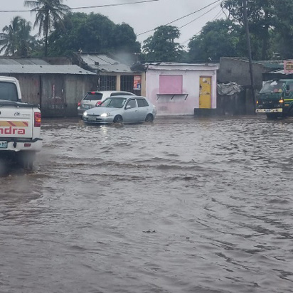 Floods in Rua da Beira in Maputo city.