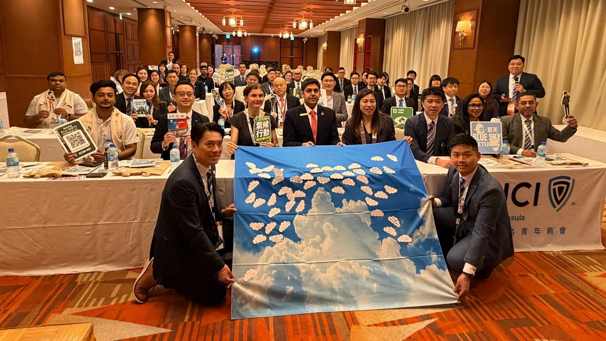 Group photo following the Blue Sky Returns pledge session, in which participants shared their commitments to climate action. JCI-ASPAC, 13 June 2026.